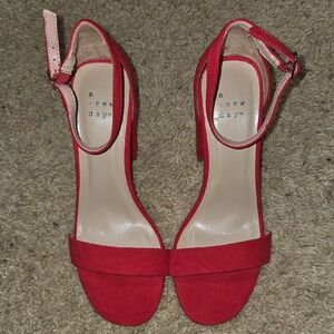 A New Day Bold Red Heeled Sandals